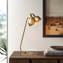 Opviq Lámpara de Mesa Dorada con Cuerpo de Metal